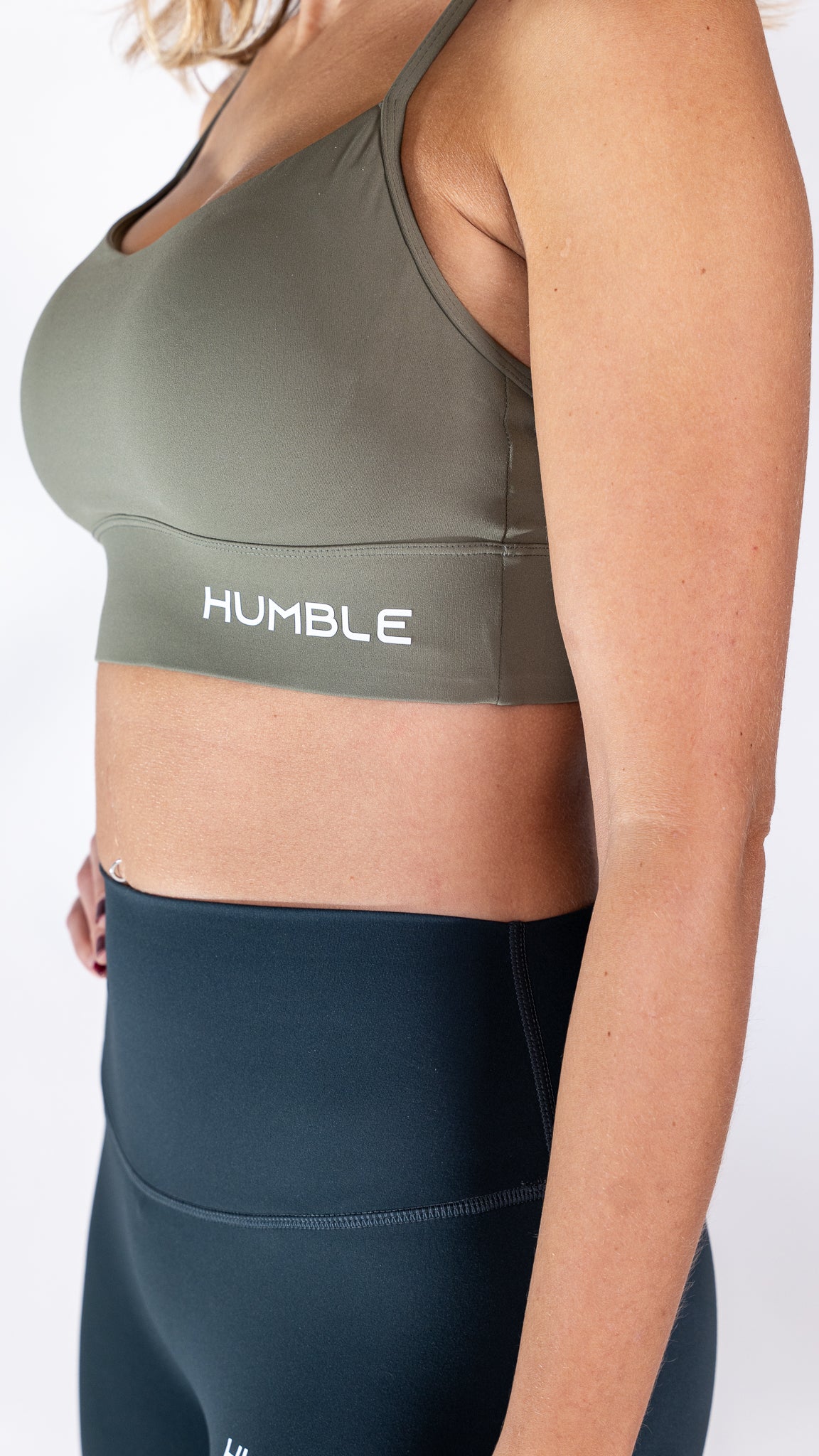 Olivgrön sport-bh för dam