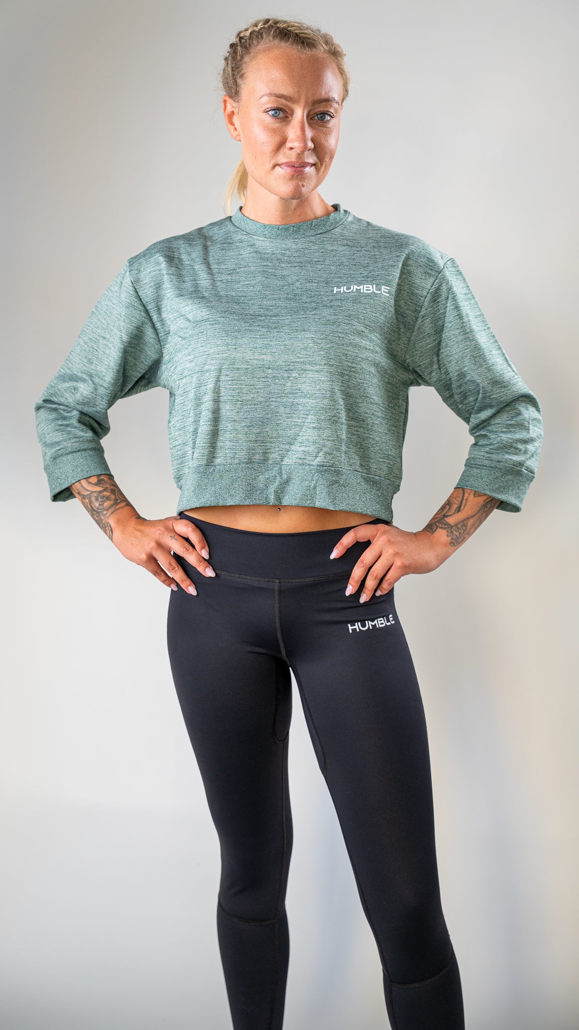 Solid Croped Sweater med mjuk fleece