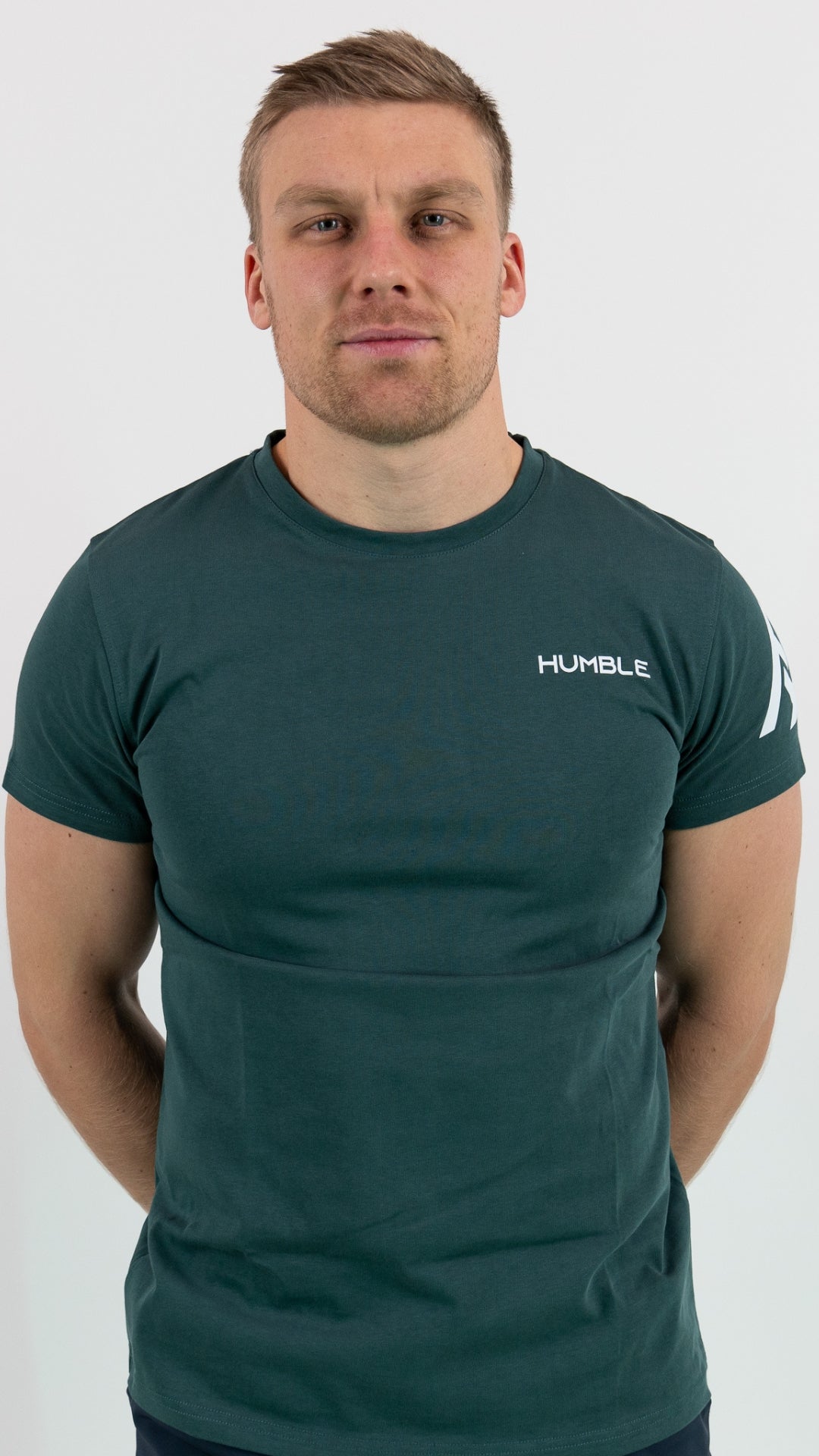 Grön t-shirt för herr för löpning, styrketräning och crossfit