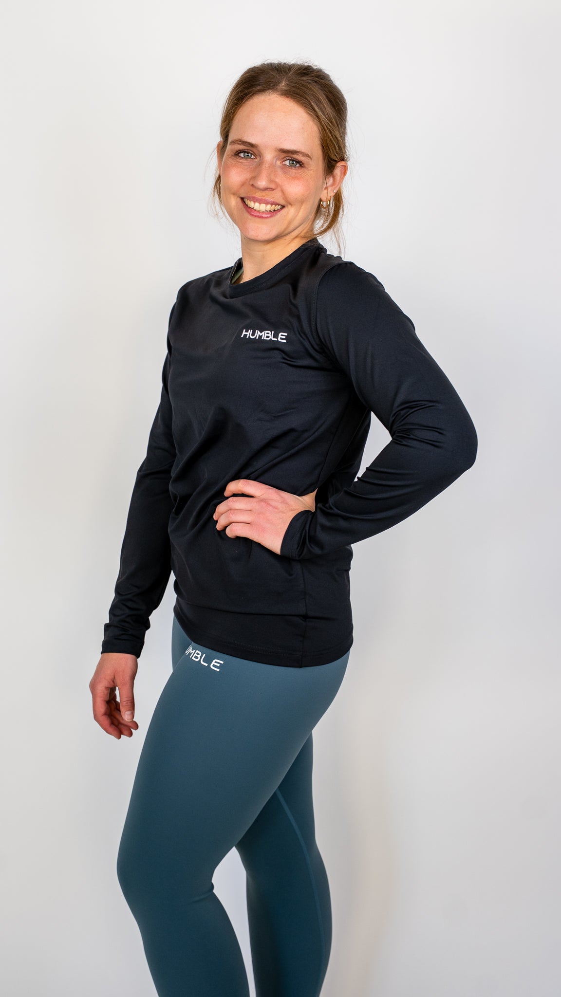 Svart longsleeve träningströja för dam